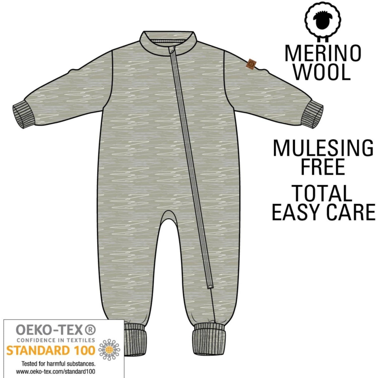 Mikk-Line Melange Offwhite Wool Suit With Rib