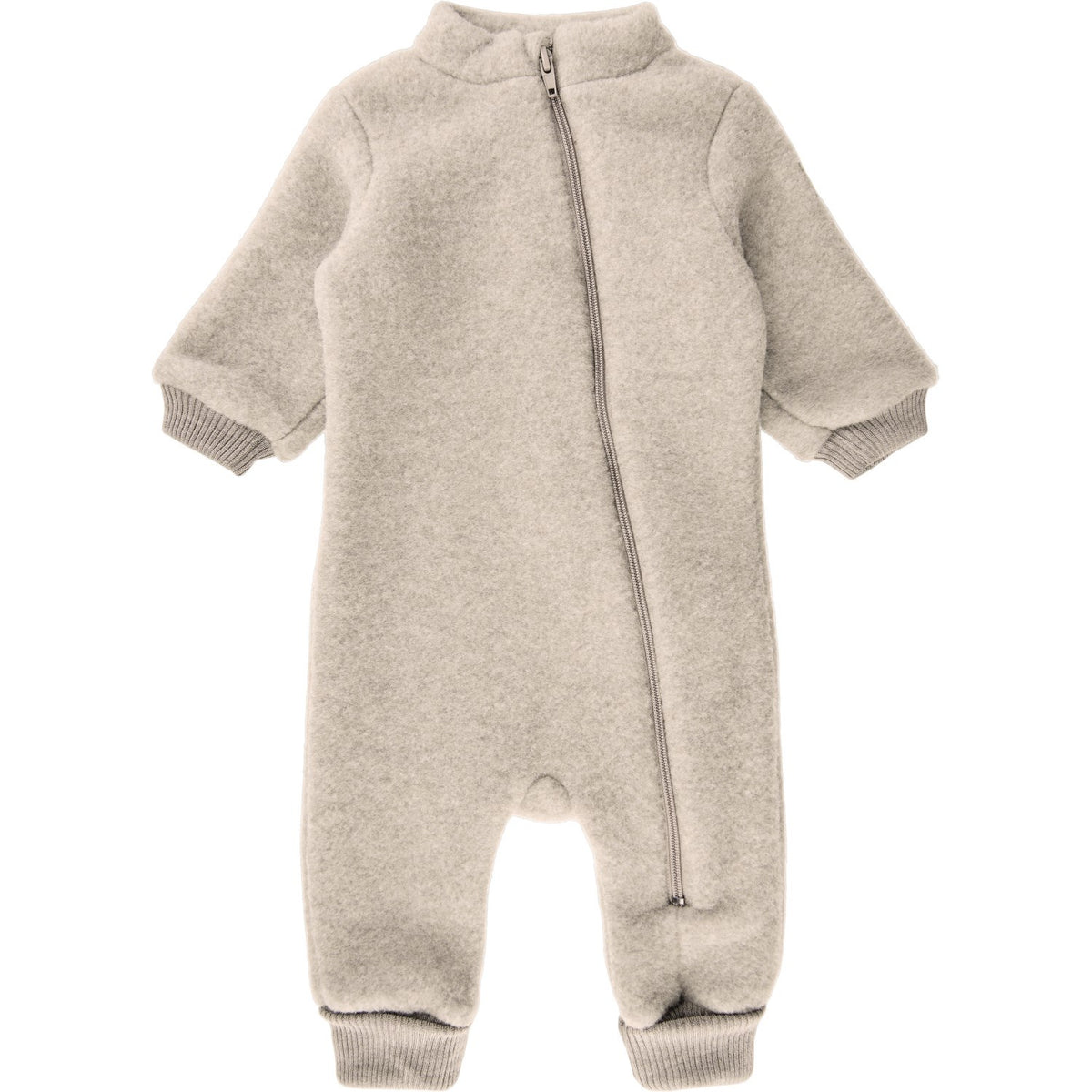 Mikk-Line Melange Offwhite Wool Suit With Rib