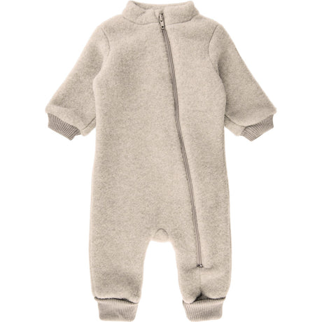 Mikk-Line Melange Offwhite Wool Suit With Rib