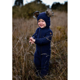 Mikk-Line Wool Balaclava with Pom Pom Blue Nights