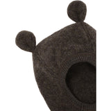 Mikk-Line Dark Brown Melange Wool Balaclava With Ears