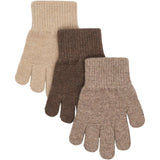 Mikk-Line Beige Melange-Melange Denver-Brown Melange Magic Gloves 3-Pack
