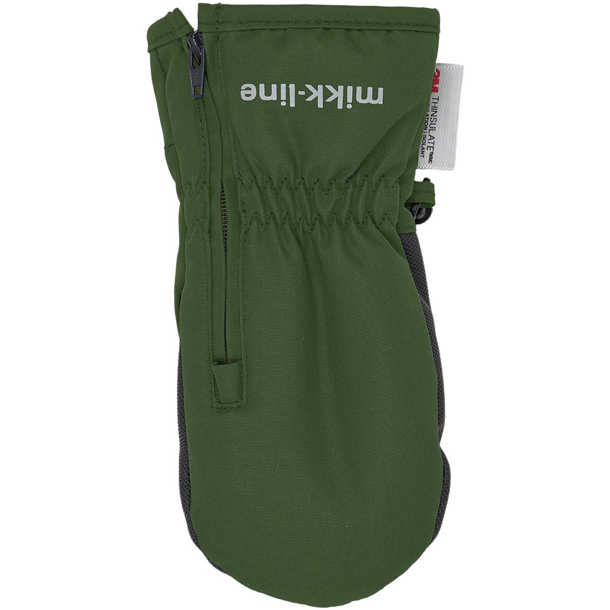 Mikk-Line Kombu Green Polyester Mittens With Zip