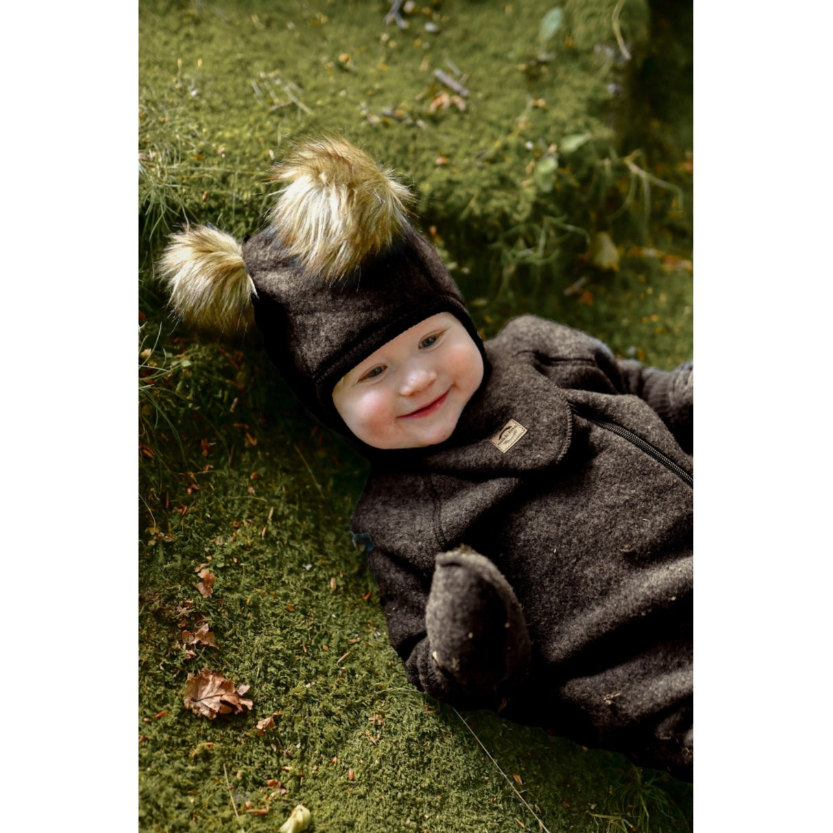 Mikk-Line Dark Brown Melange Wool Mittens