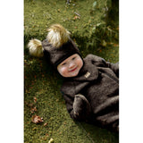 Mikk-Line Dark Brown Melange Wool Mittens