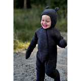 Mikk-Line Dark Brown Melange Wool Mittens