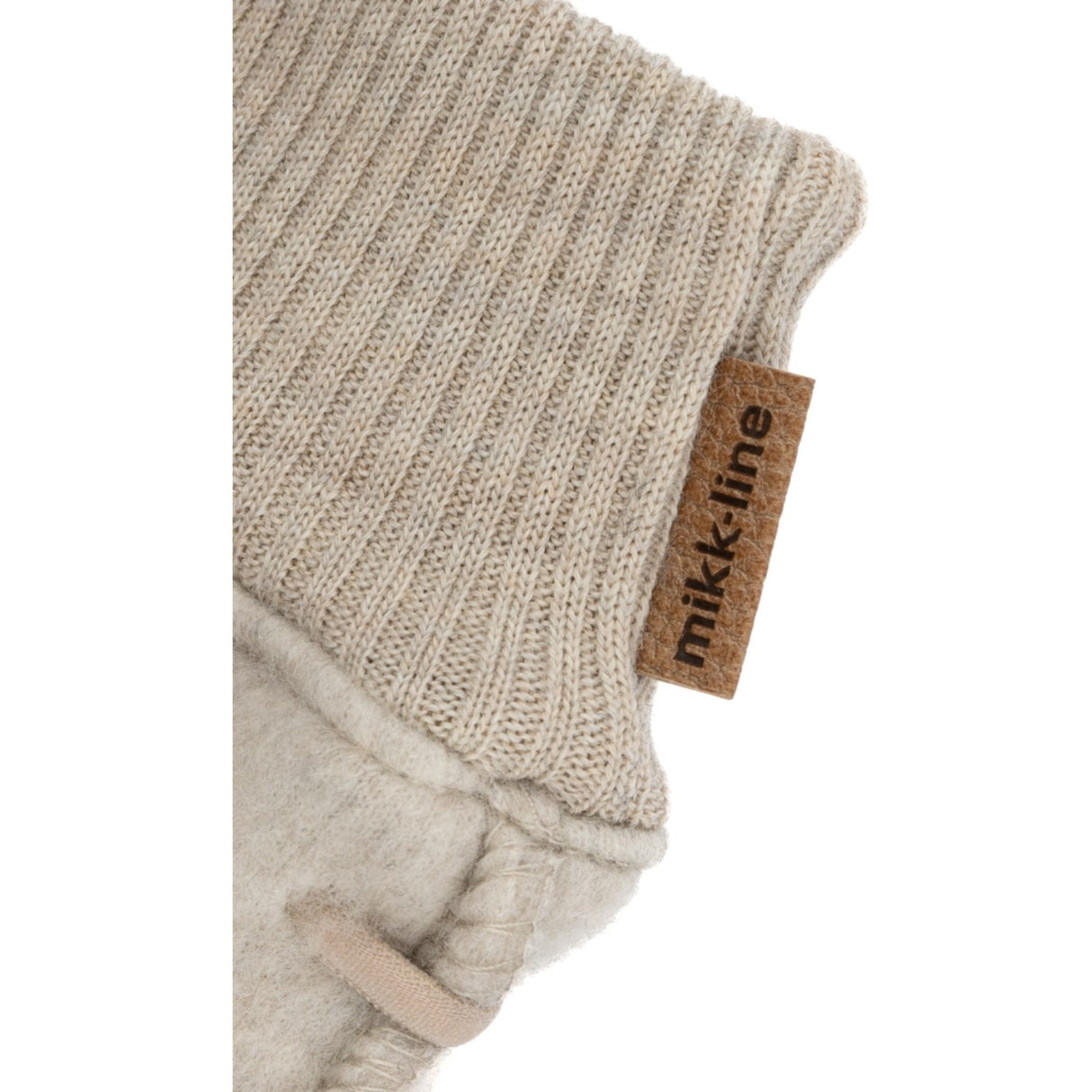 Mikk-Line Wool Mittens Melange Offwhite
