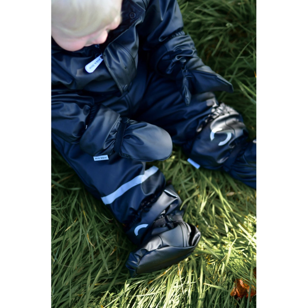 Mikk-Line Rain Footies w. Fleece Blue Nights