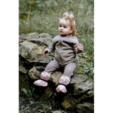 Mikk-Line Rain Footies w. Fleece Adobe Rose