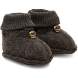 Mikk-Line Dark Brown Melange Wool Footies