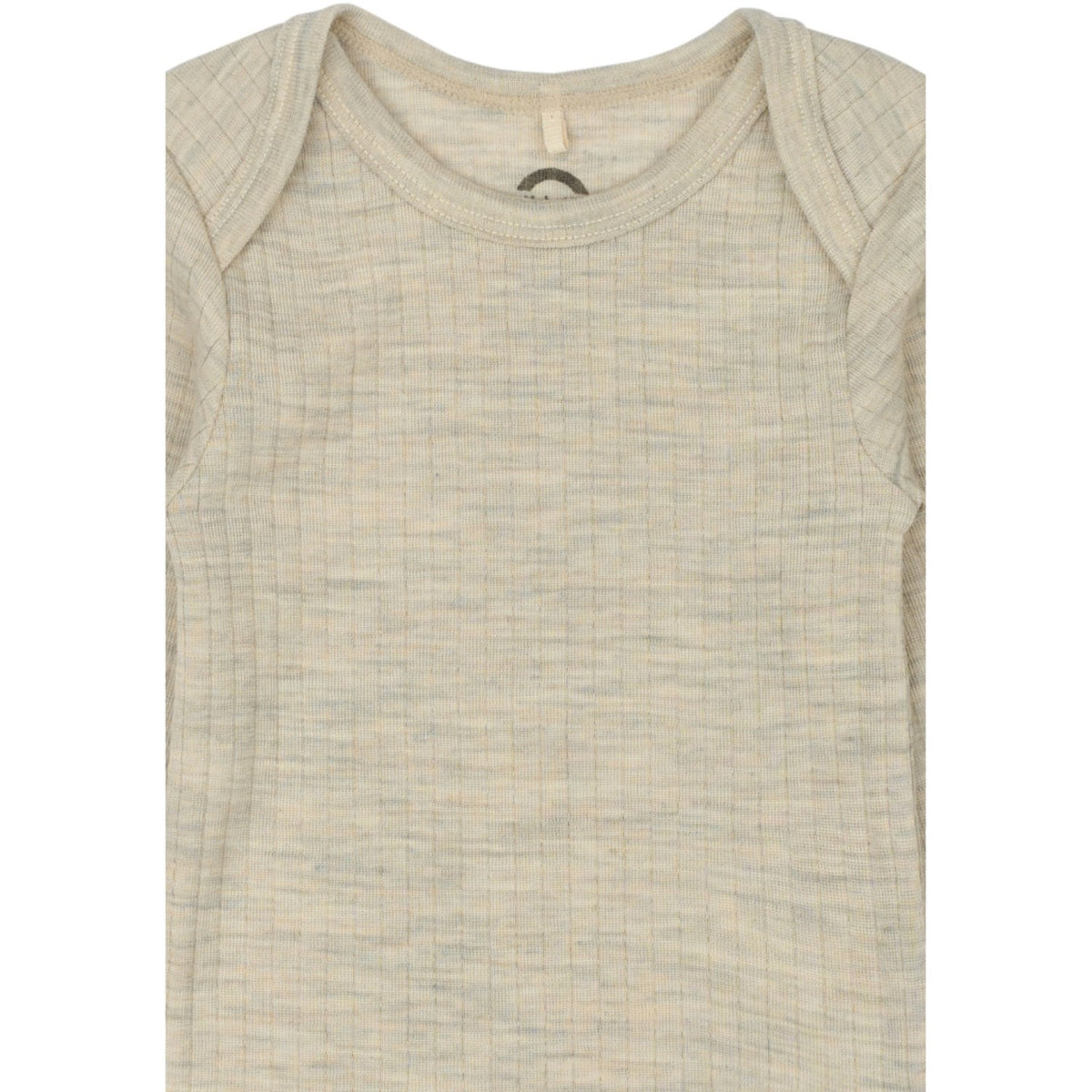 Mikk-Line Melange Offwhite Merino Wool Ls Body