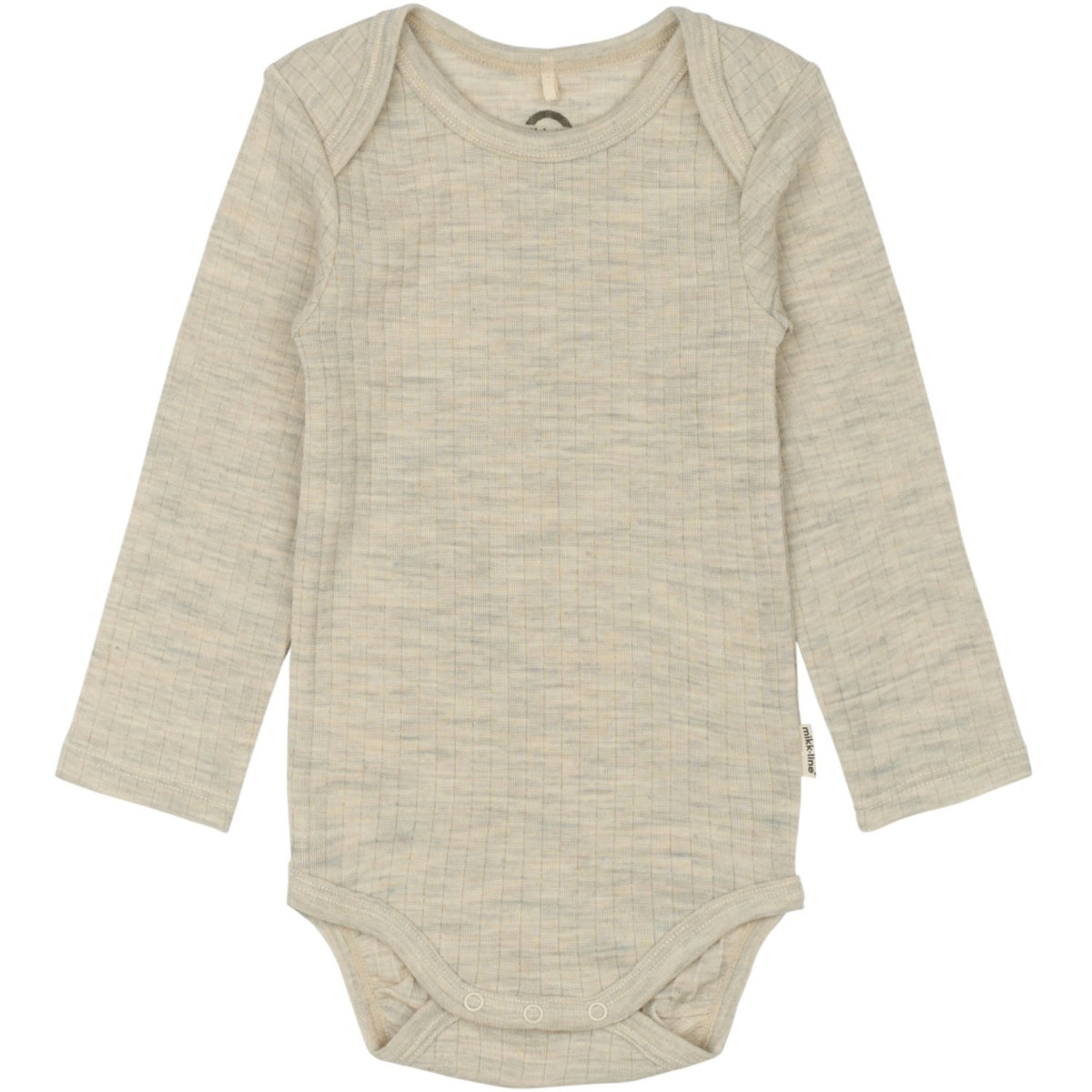 Mikk-Line Melange Offwhite Merino Wool Ls Body