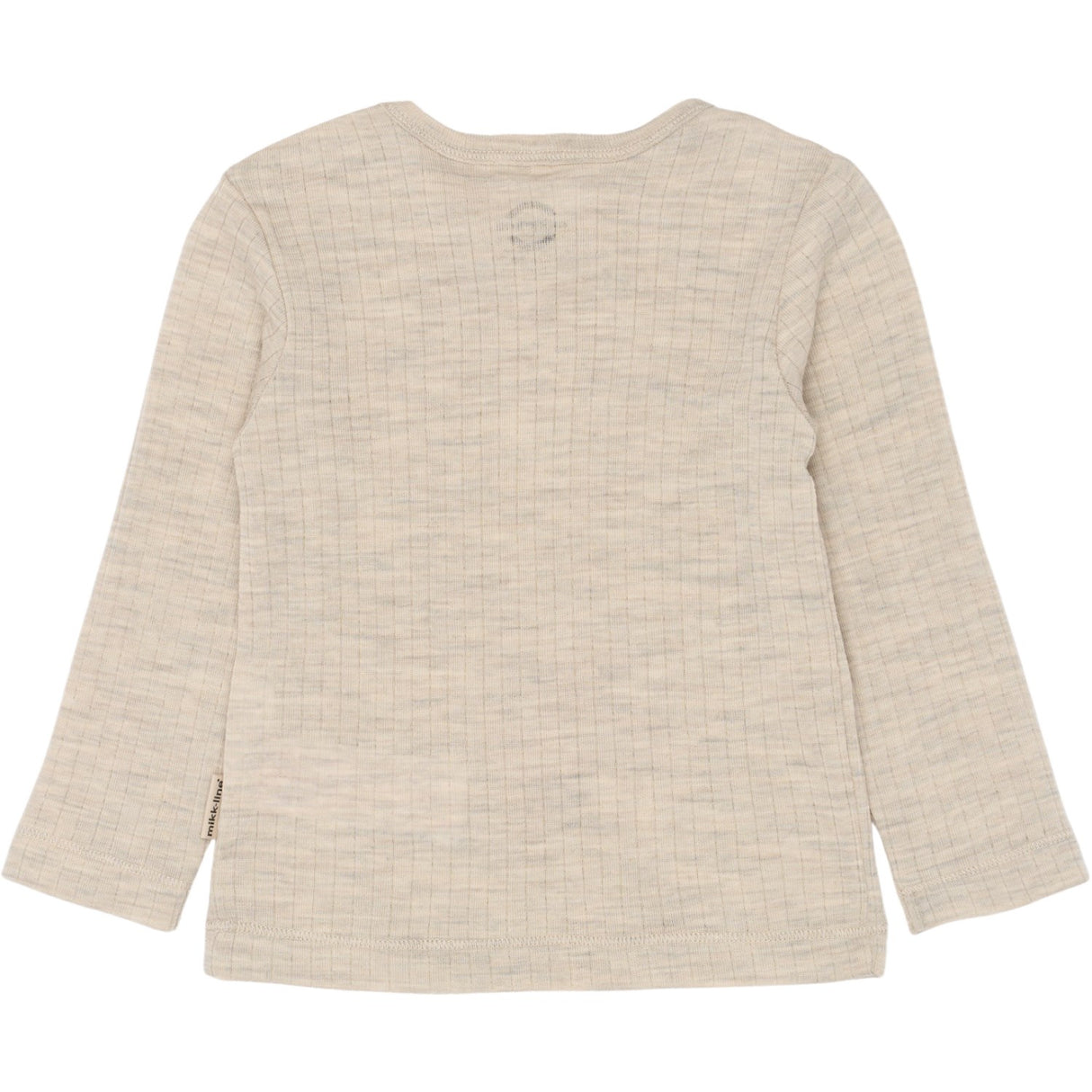 Mikk-Line Melange Offwhite Merino Wool Ls Top