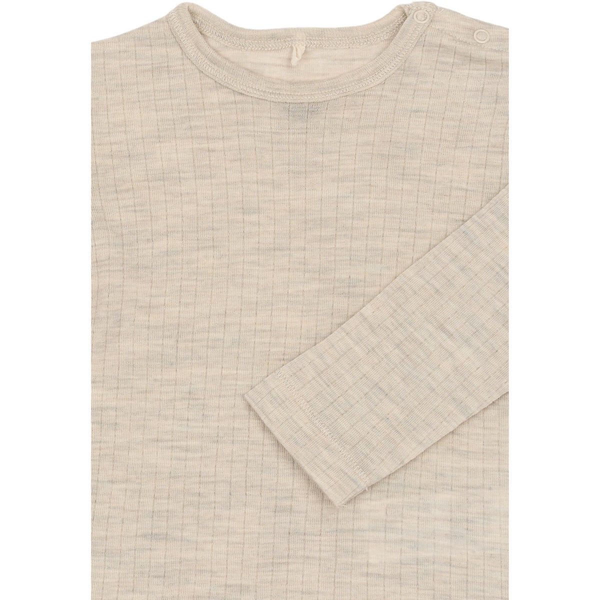 Mikk-Line Melange Offwhite Merino Wool Ls Top