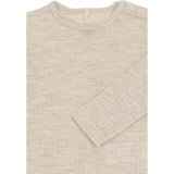 Mikk-Line Melange Offwhite Merino Wool Ls Top