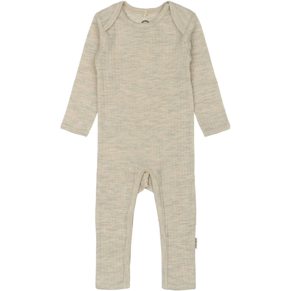 Mikk-Line Melange Offwhite Merino Wool Ls Suit