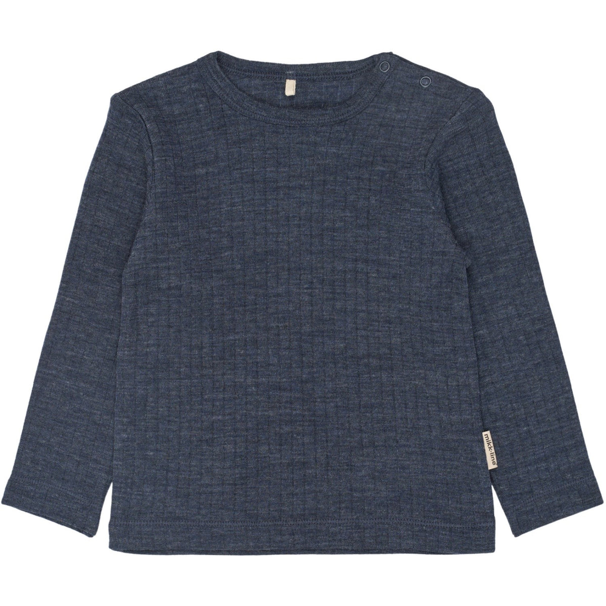 Mikk-Line Melange Blue Nights Merino Wool Ls Top