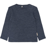 Mikk-Line Melange Blue Nights Merino Wool Ls Top