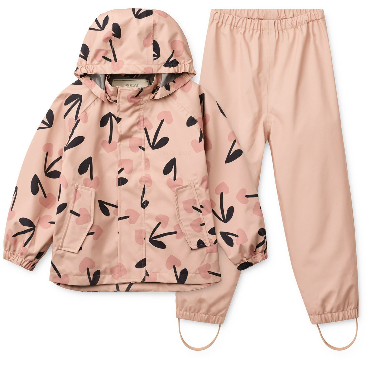 LIEWOOD Mega Cherry Heart/ Rosey Mix Pedia Rainwear Set