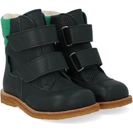 Angulus Deep Teal/Grass Green Tex-Støvle With Velcro Closure
