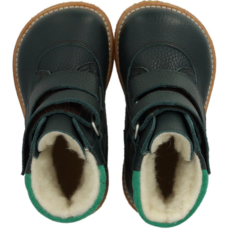Angulus Deep Teal/Grass Green Tex-Støvle With Velcro Closure