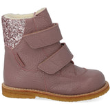 Angulus Faded Rose/Blossom Glitter Tex-Støvle With Glitter Og Velcro