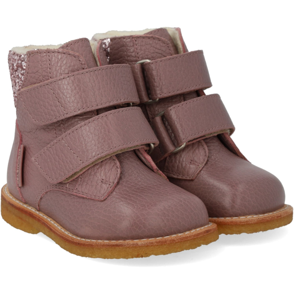 Angulus Faded Rose/Blossom Glitter Tex-Støvle With Glitter Og Velcro Closure