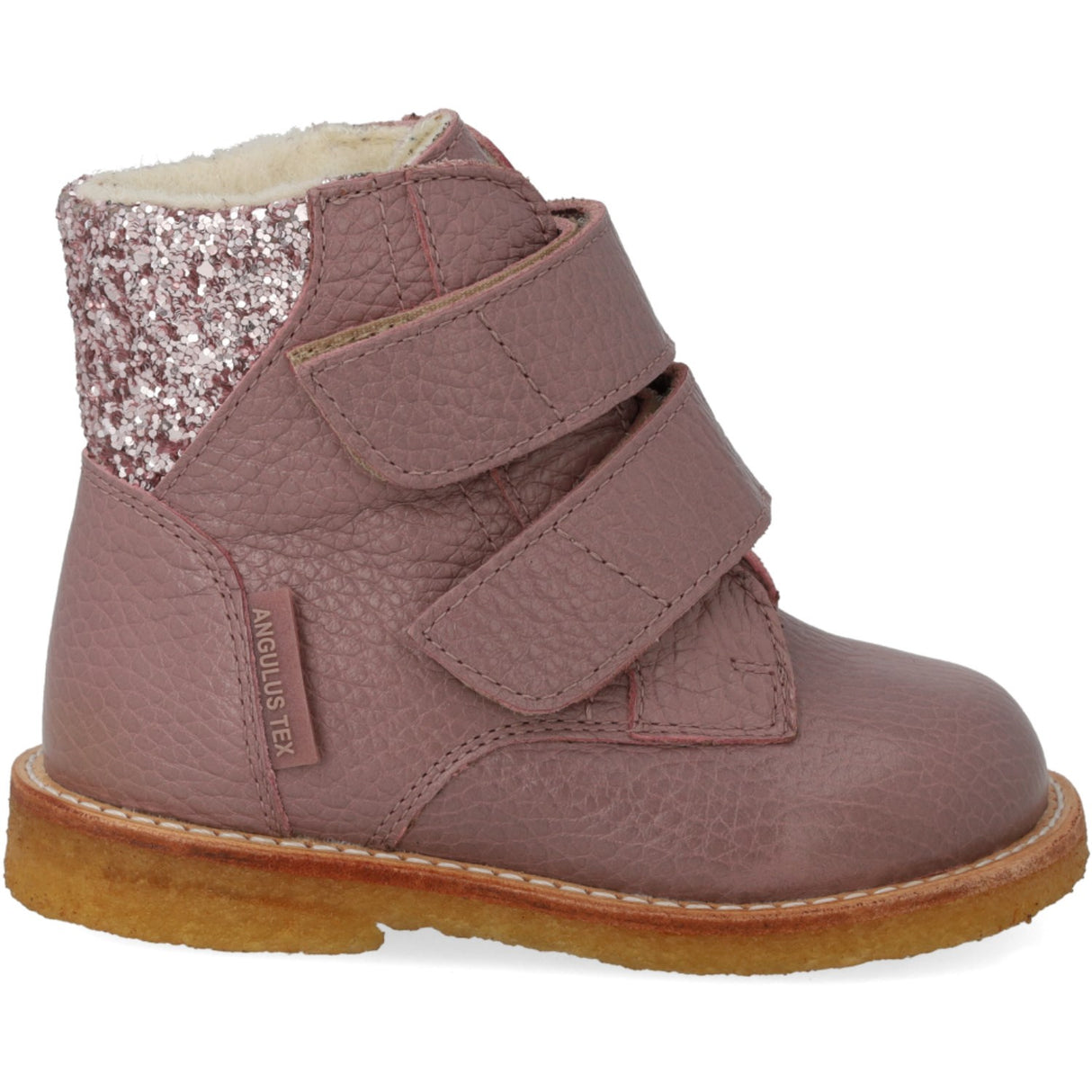 Angulus Faded Rose/Blossom Glitter Tex-Støvle With Glitter Og Velcro Closure