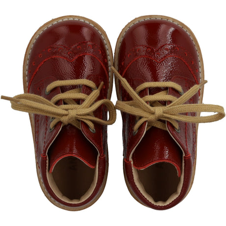 Angulus Cranberry Klassisk Snøresko With Brogue Detaljer