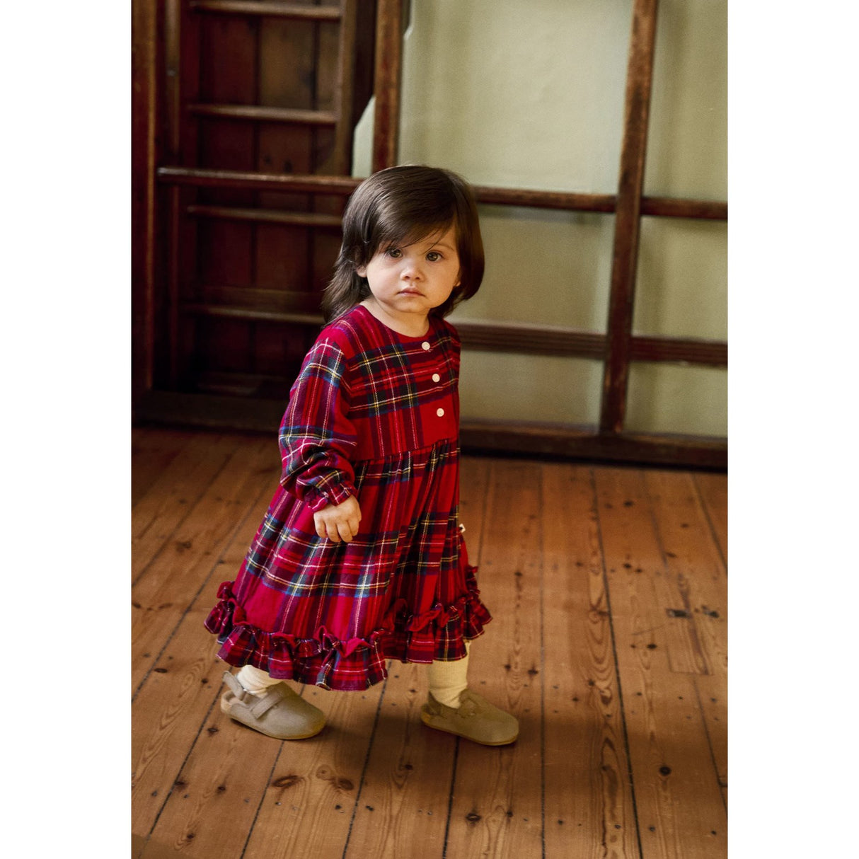Molo Holiday Check Cele Dress LS