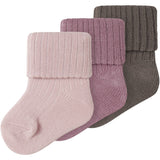 Name It Lilas Lotus + Brown Lentil Nbfnobba 3-Pack Socks