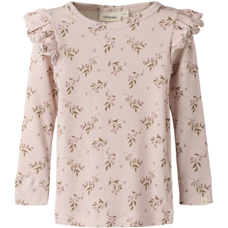 Lil'Atelier Hushed Violet Flowers Nmfgavo Eko Ls Slim Top Lil Noos