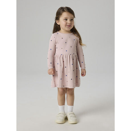 Name It Burnished Lilac Hearts Nmfnutti Ls Dress Noos