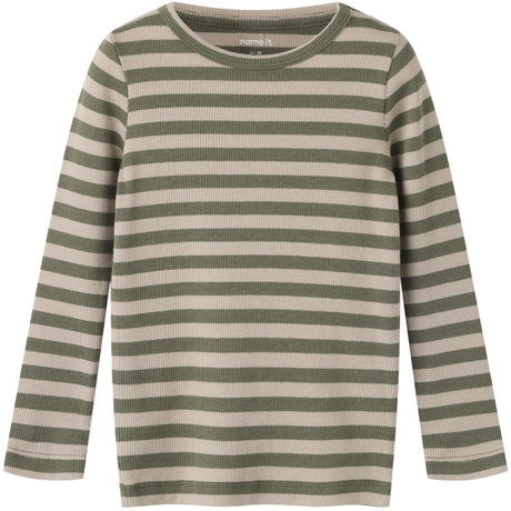Name It Dusty Olive Pure Cashmere Nmnbanio Ls Xsl Top Noos