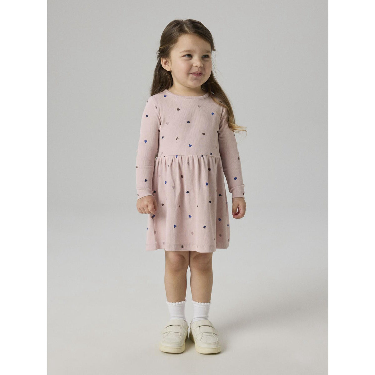 Name It Burnished Lilac Hearts Nmfnutti Ls Dress Noos