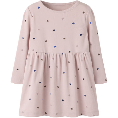 Name It Burnished Lilac Hearts Nmfnutti Ls Dress Noos