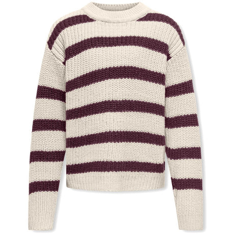 kids ONLY Eggnog Fig Kogjusty L/S Stripe Pullover Knt Noos