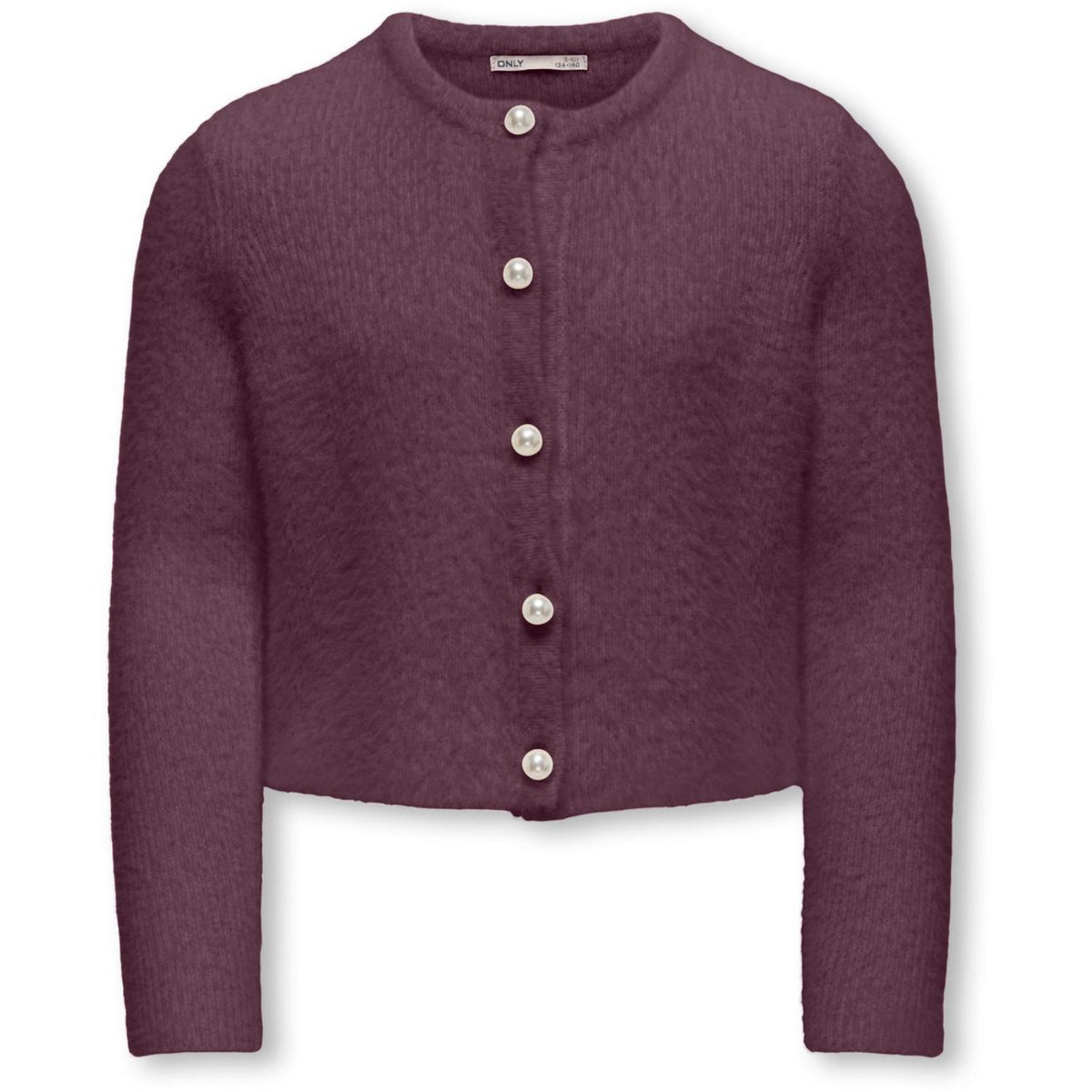 kids ONLY Mauve Wine Kogpiumo Petra Pearl O-Neck Car Knt Noos