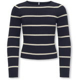 kids ONLY Night Sky Whitecap Gray Kogibi Ls Rib Boatneck Cp Knt Noos