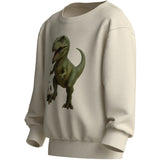 Name It Antique White Dino Football Nmmvoto Ls Nreg Sweat Unb