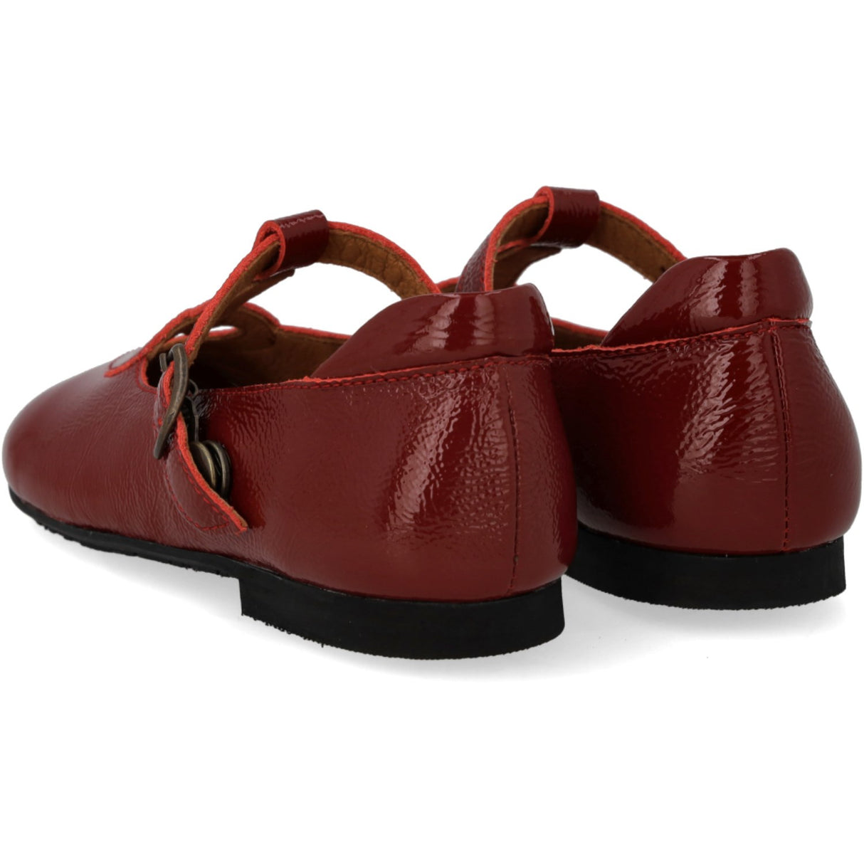 Angulus Cranberry T-Bar Ballerina With Cut-Out Hjerte