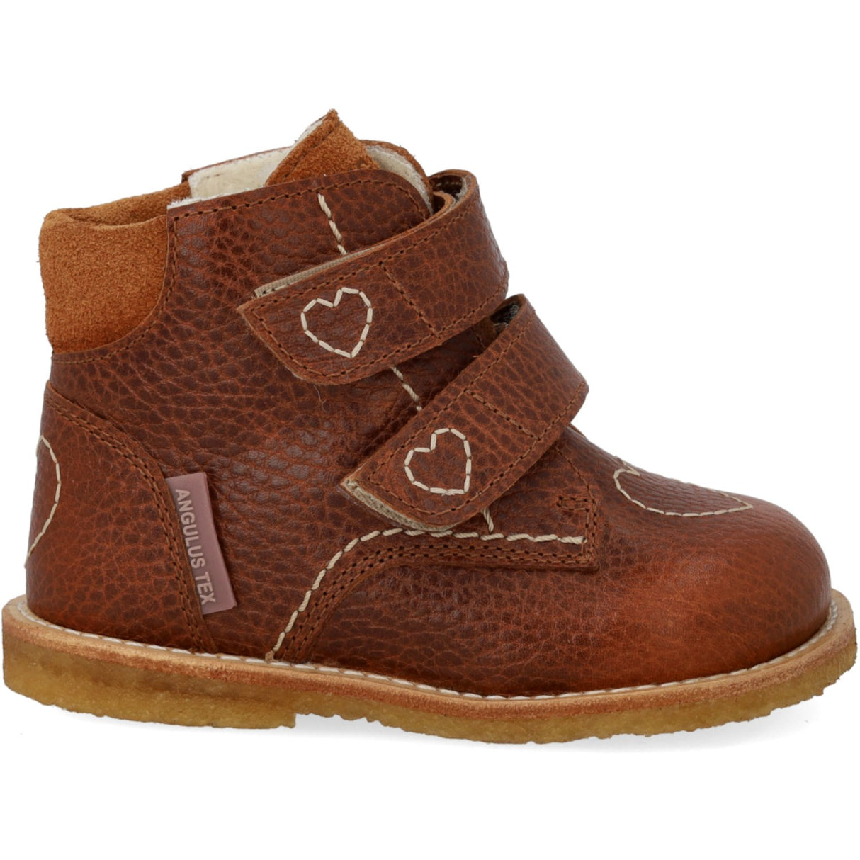Angulus Cognac/Cognac Tex-Støvle With Hjertedetalje
