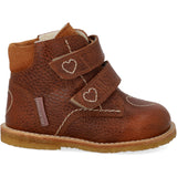 Angulus Cognac/Cognac Tex-Støvle With Hjertedetalje