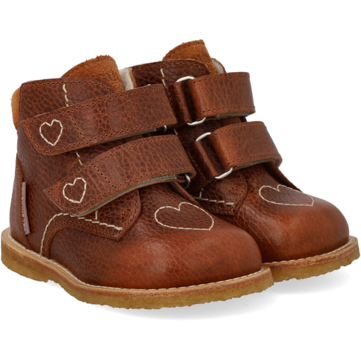 Angulus Cognac/Cognac Tex-Støvle With Hjertedetalje