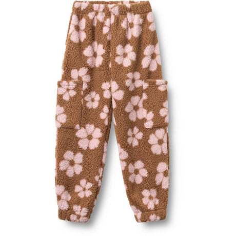 Wheat Warm Hazel Flowers Fleece Pants Suun
