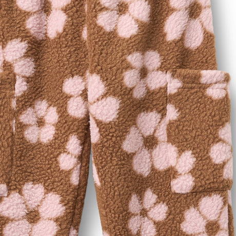 Wheat Warm Hazel Flowers Fleece Pants Suun