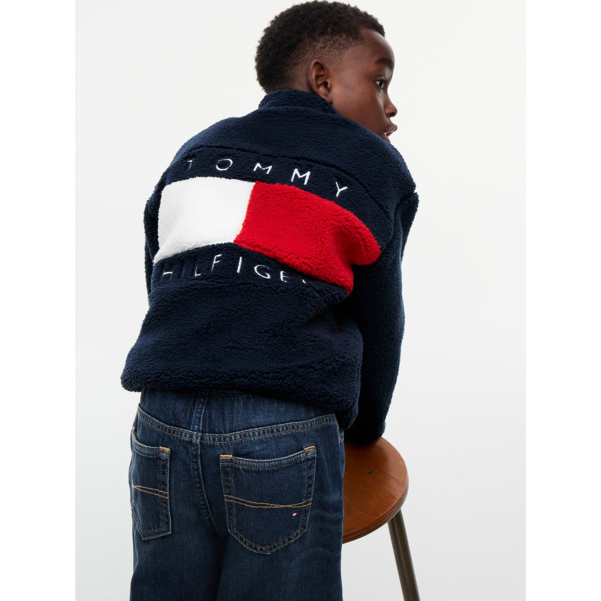 Tommy Hilfiger Dark Blue-Blue Flag Full Zip Sweatshirt