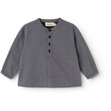 MarMar Cotton Seersucker Pigeon Blue Check Totoro Shirt