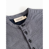 MarMar Cotton Seersucker Pigeon Blue Check Totoro Shirt