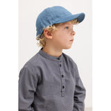 MarMar Cotton Seersucker Pigeon Blue Check Totoro Shirt